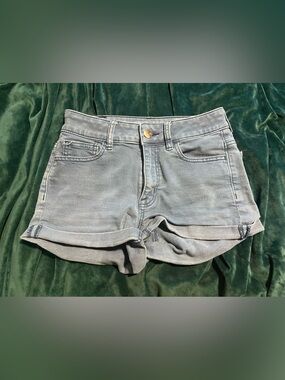 American Eagle Outfitters Light Blue Rolled-Hem Denim Shorts